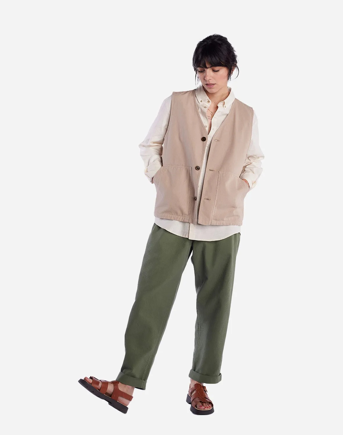 OLOW Orni veste sans manches beige brodée