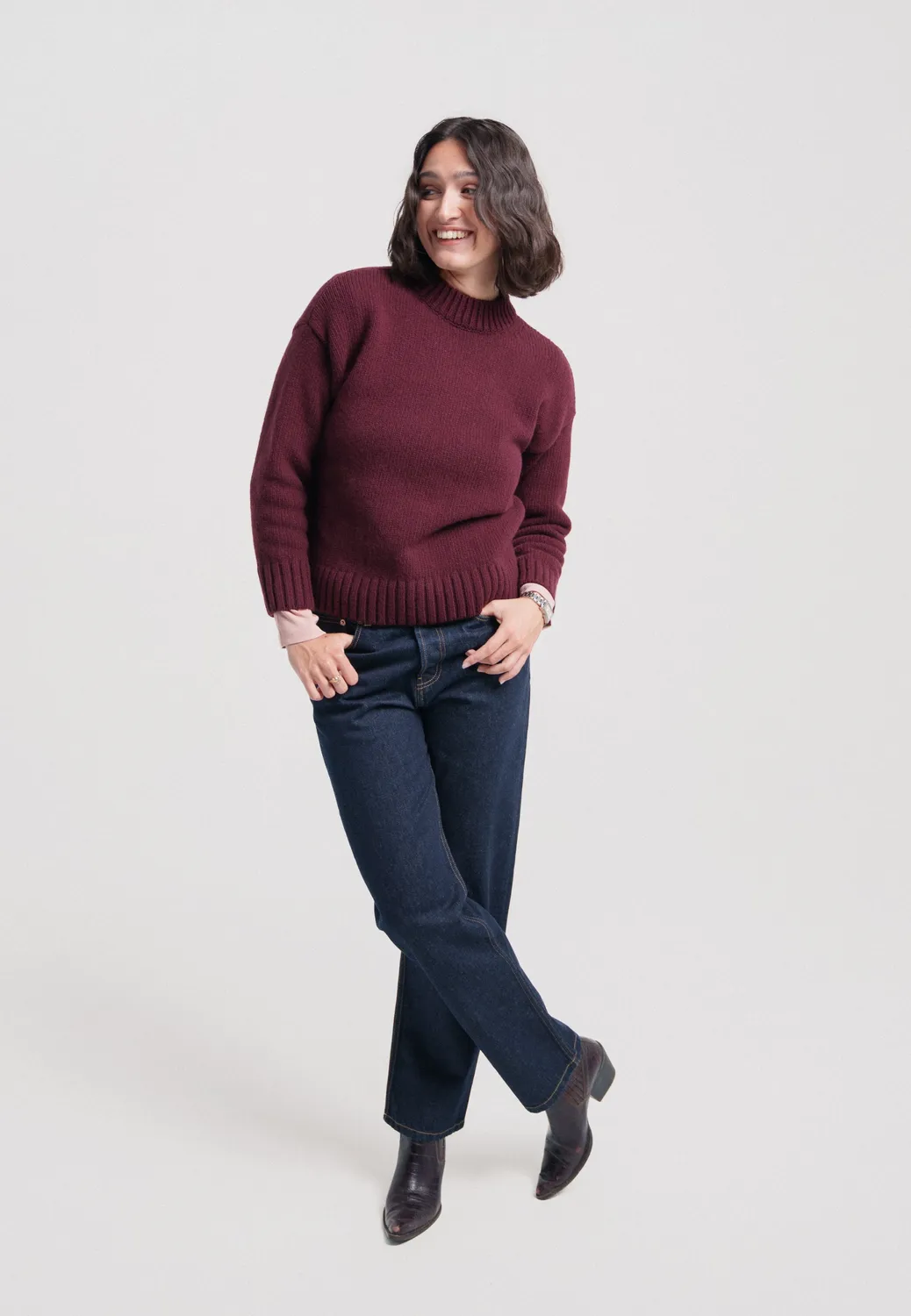 Loom Le pull col montant laine mérinos beige