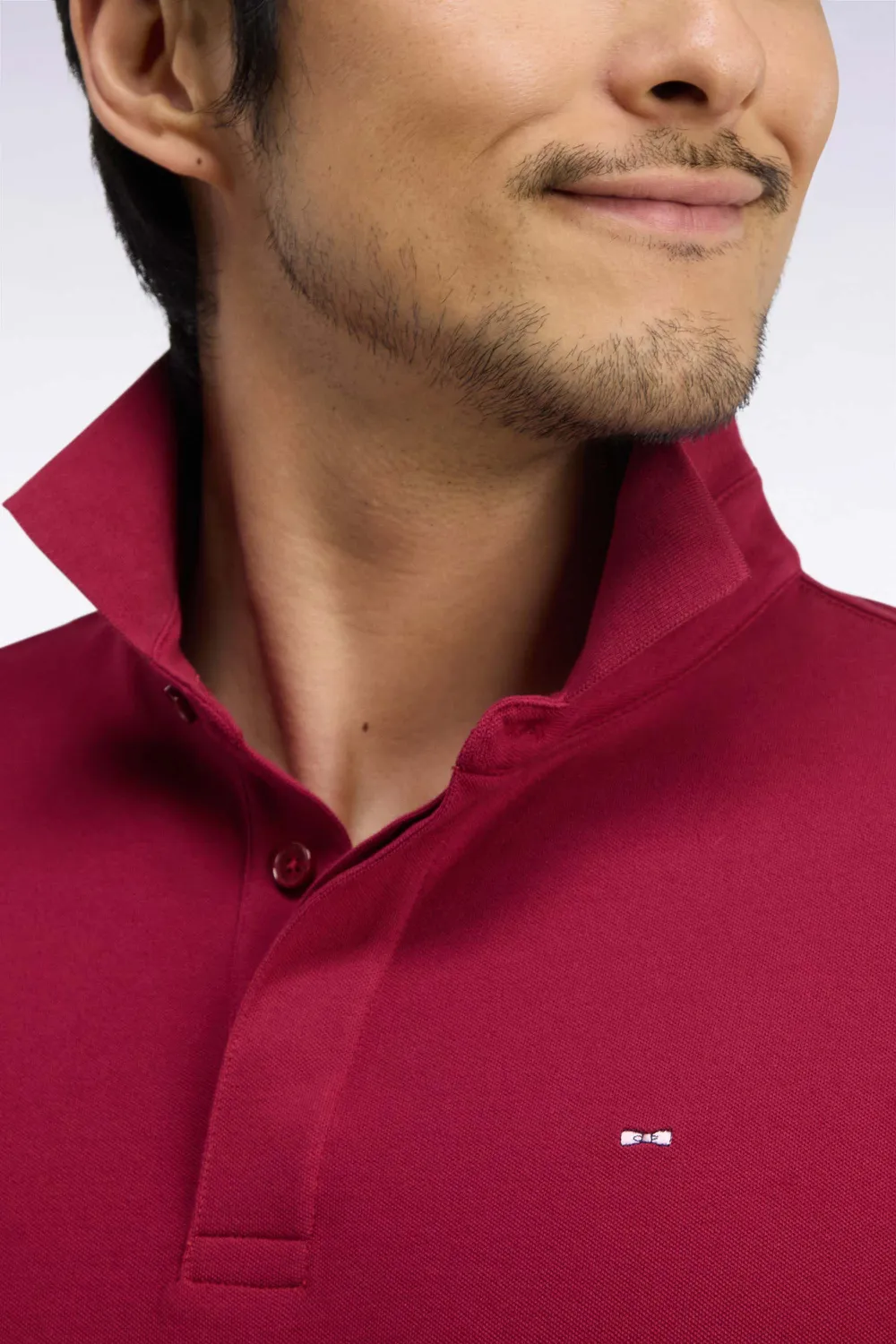 Eden Park polo coton stretch rouge slim homme