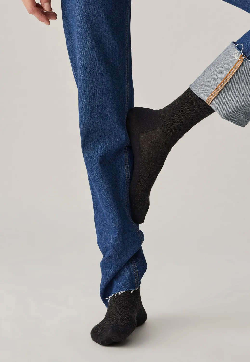 Loom chaussettes laine Gris anthracite fines