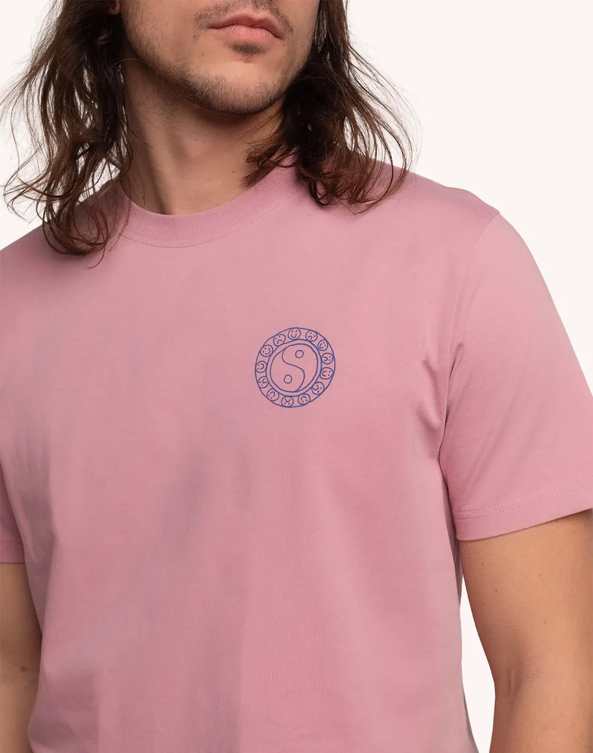 OLOW Taijitu T-shirt homme rose lila coton bio