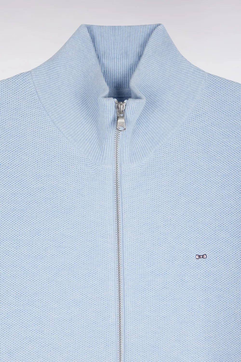 Eden Park cardigan zippé coton bleu ciel droit