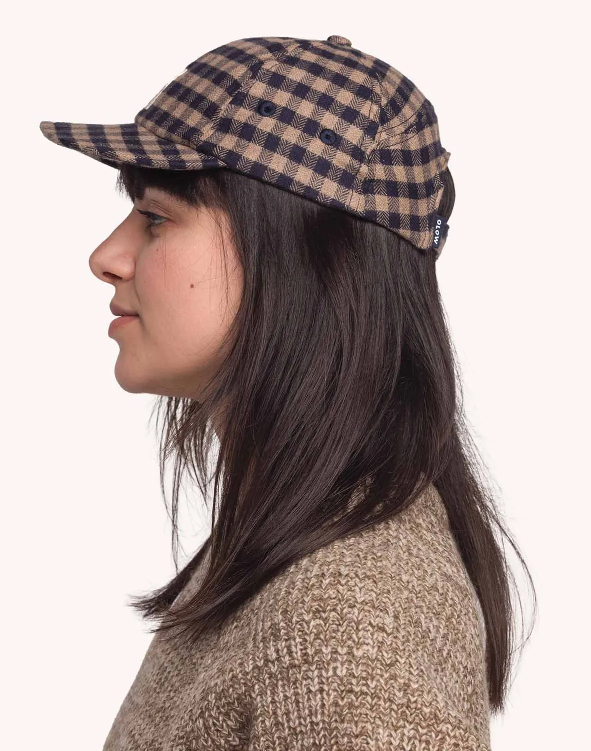 OLOW Wick casquette marron bleu carreaux