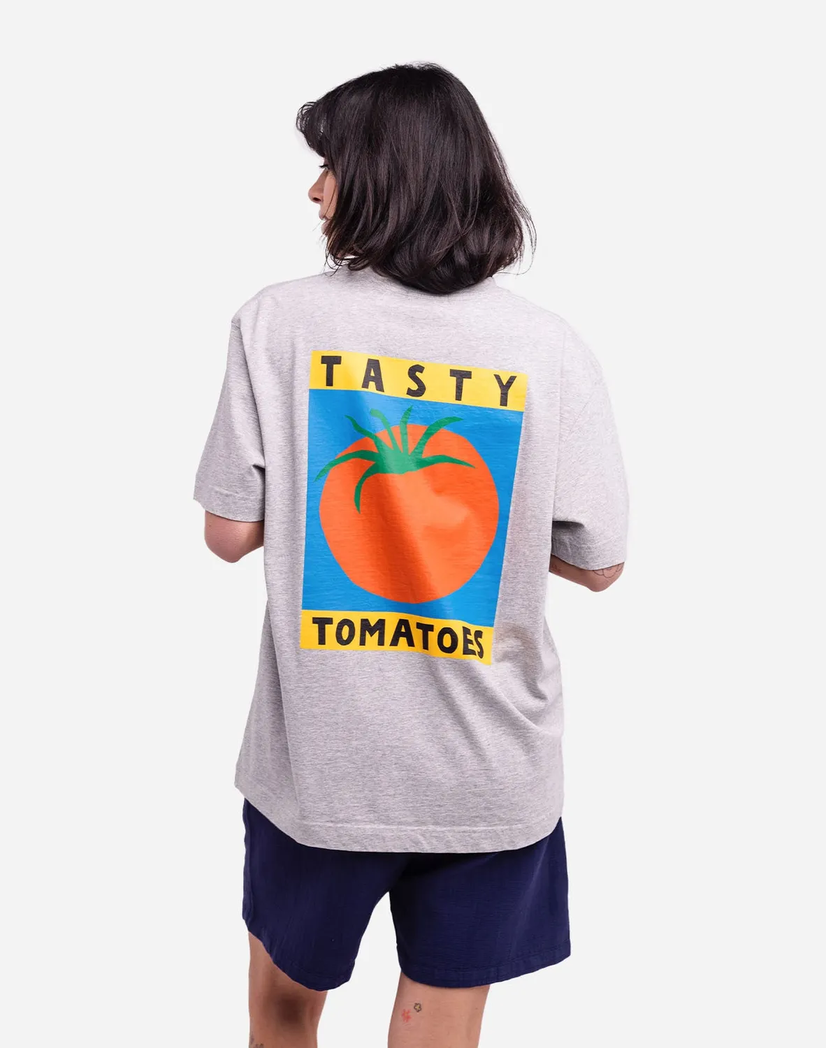 Olow Tasty Tomatoes t-shirt gris chiné ample