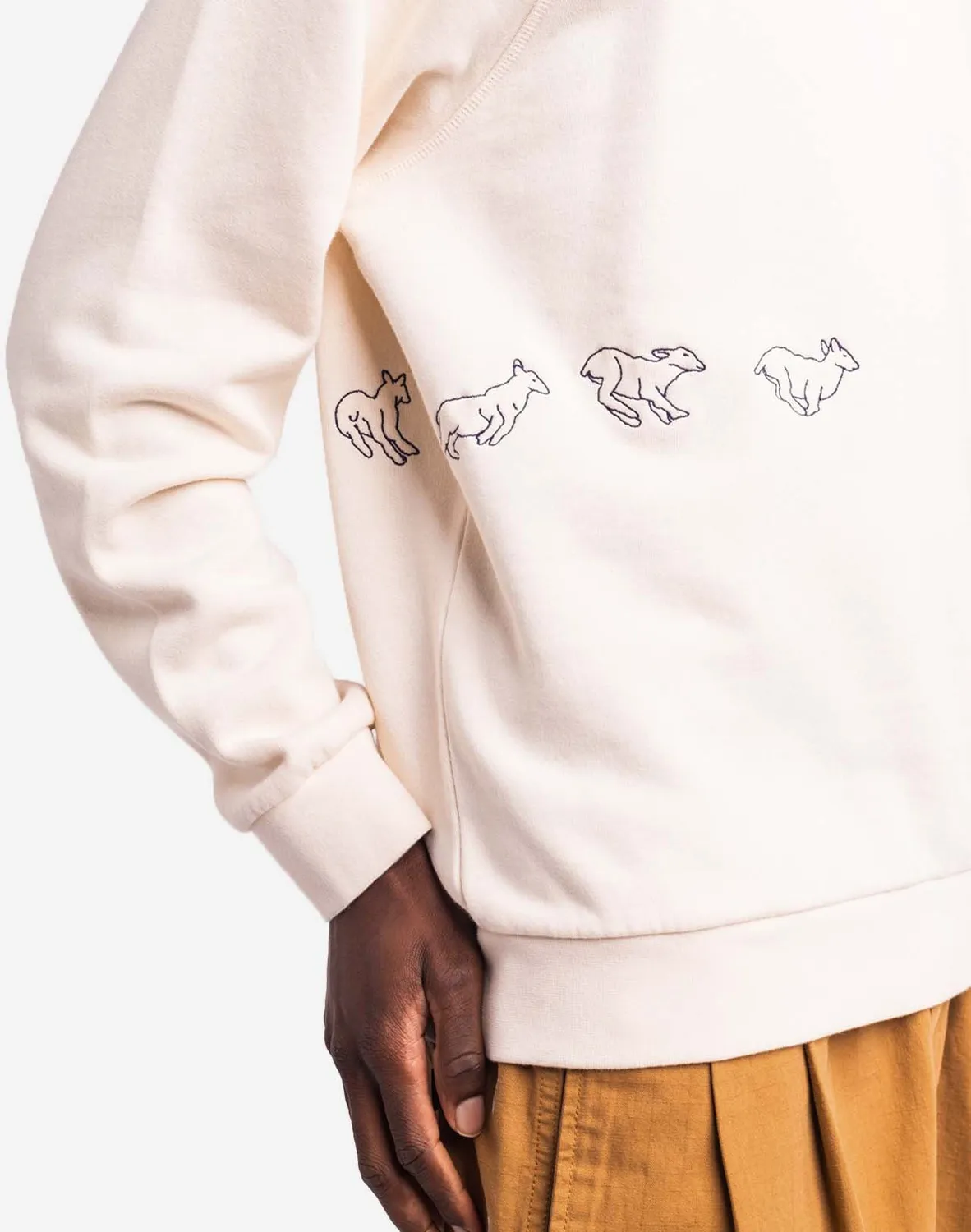 OLOW Run sweat ivoire coton bio brodé