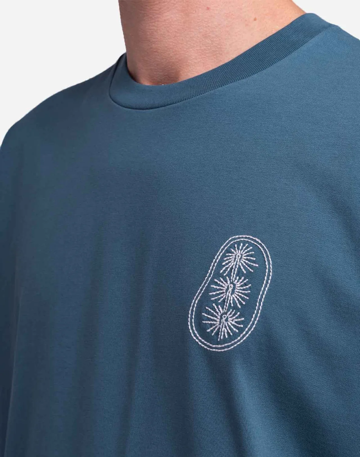 OLOW Shellweed t-shirt ample bleu acier coton bio