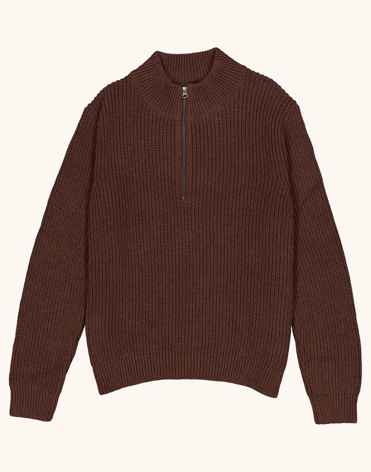 OLOW Banjo pull chocolat col camionneur en laine