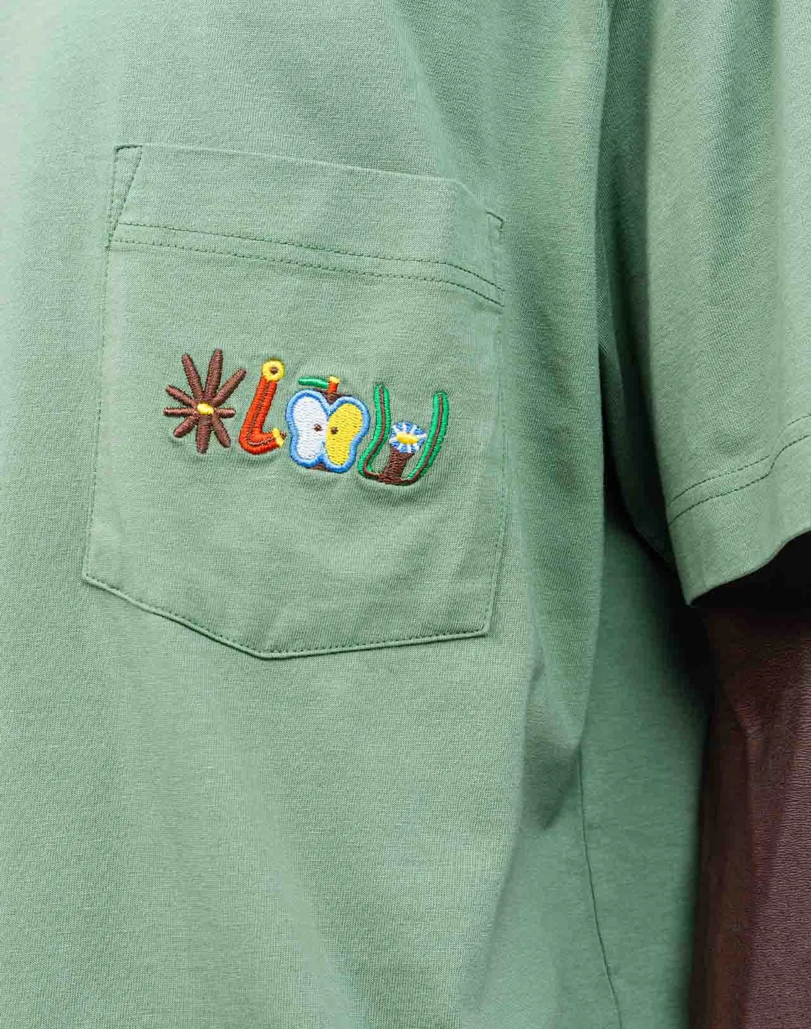OLOW Pictures t-shirt ample vert sauge bio