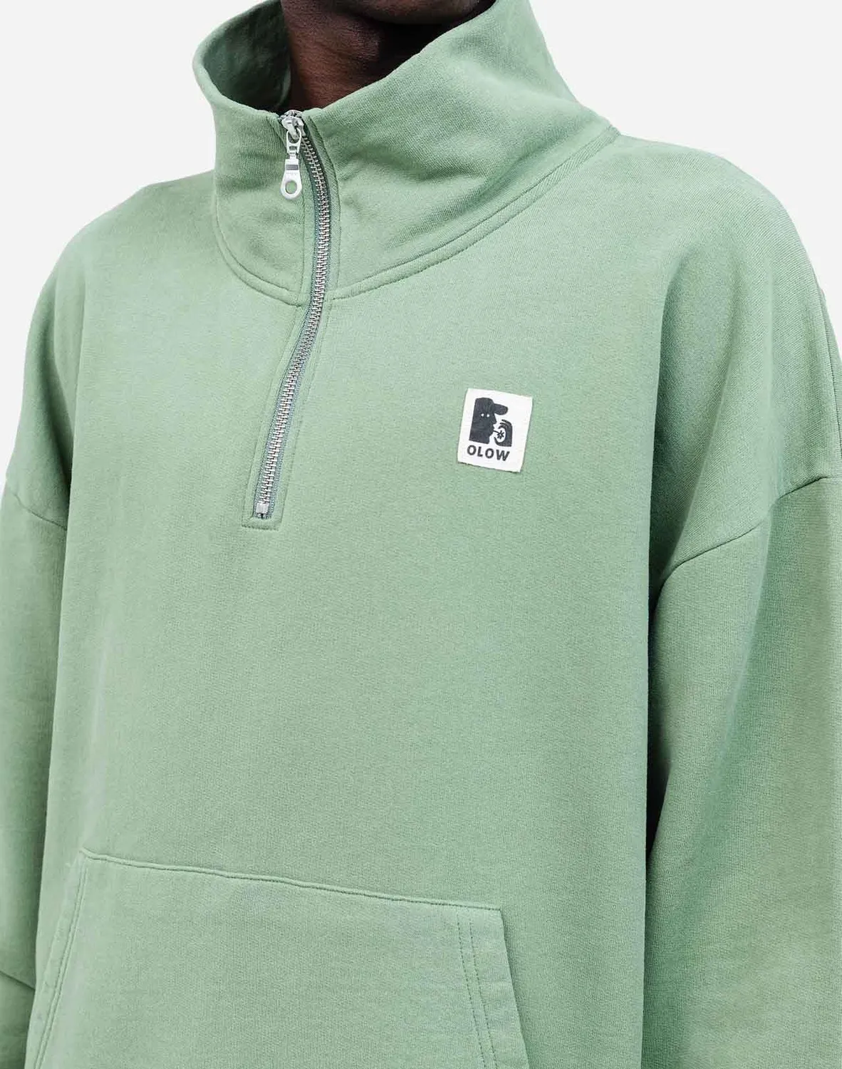 OLOW Bernex sweat vert sauge coton bio
