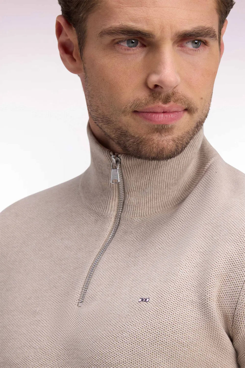 Eden Park pull col camionneur coton beige homme
