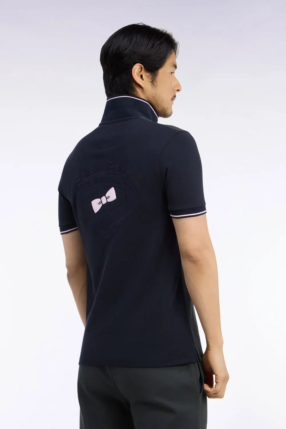 Eden Park polo piqué coton kaki marine dos brodé homme
