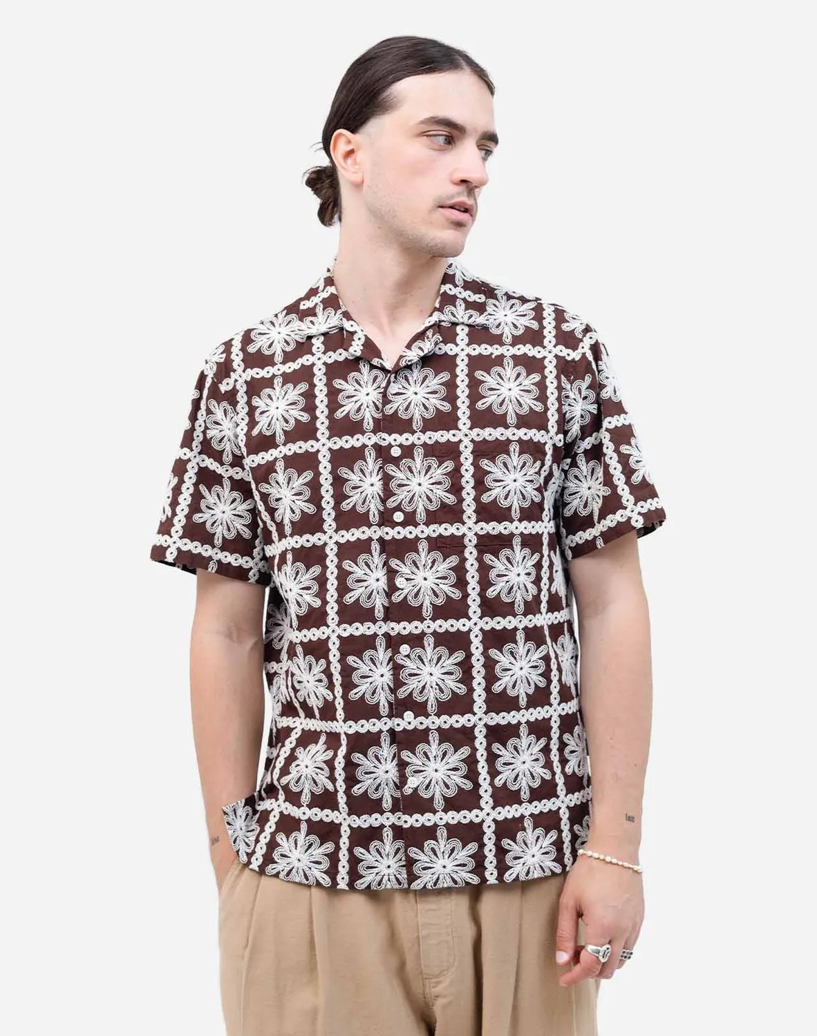 OLOW Aloha Khaju chemisette marron brodée