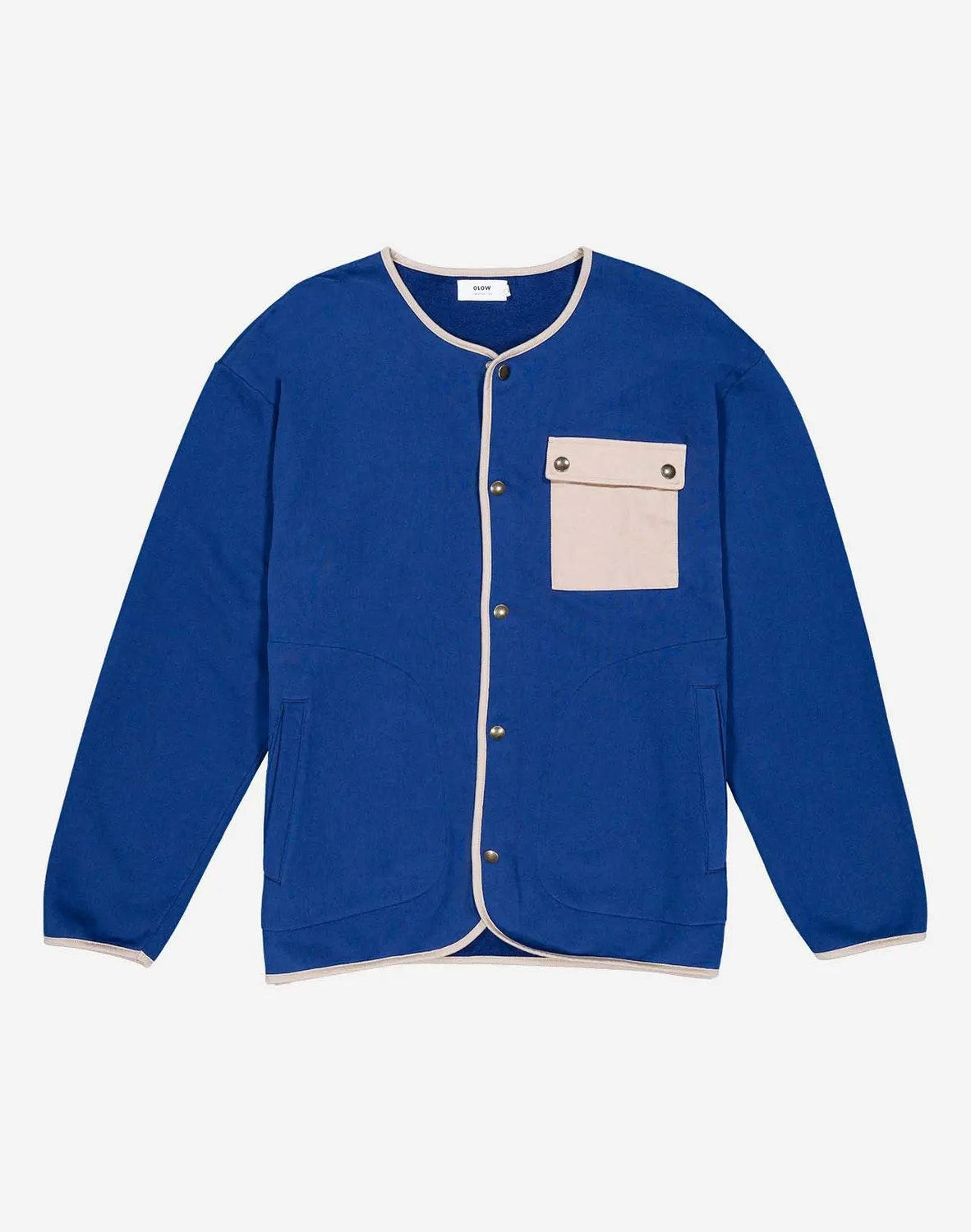 OLOW Okina sweat boutonné coton bio bleu outremer
