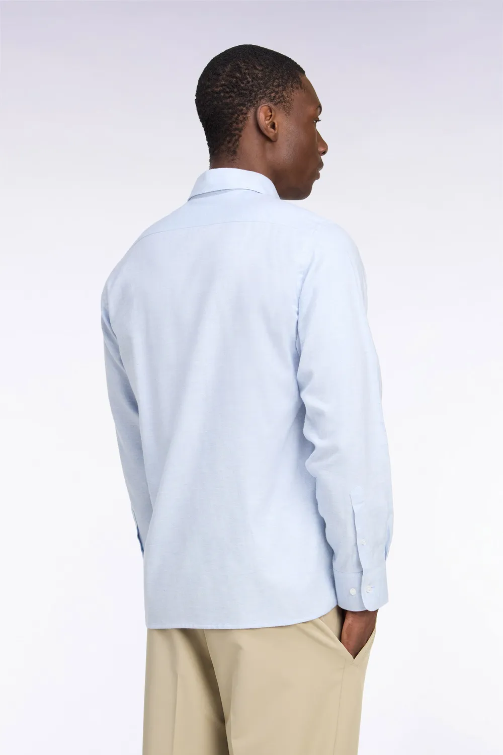 Eden Park Club Classique chemise coton gris coupe droite