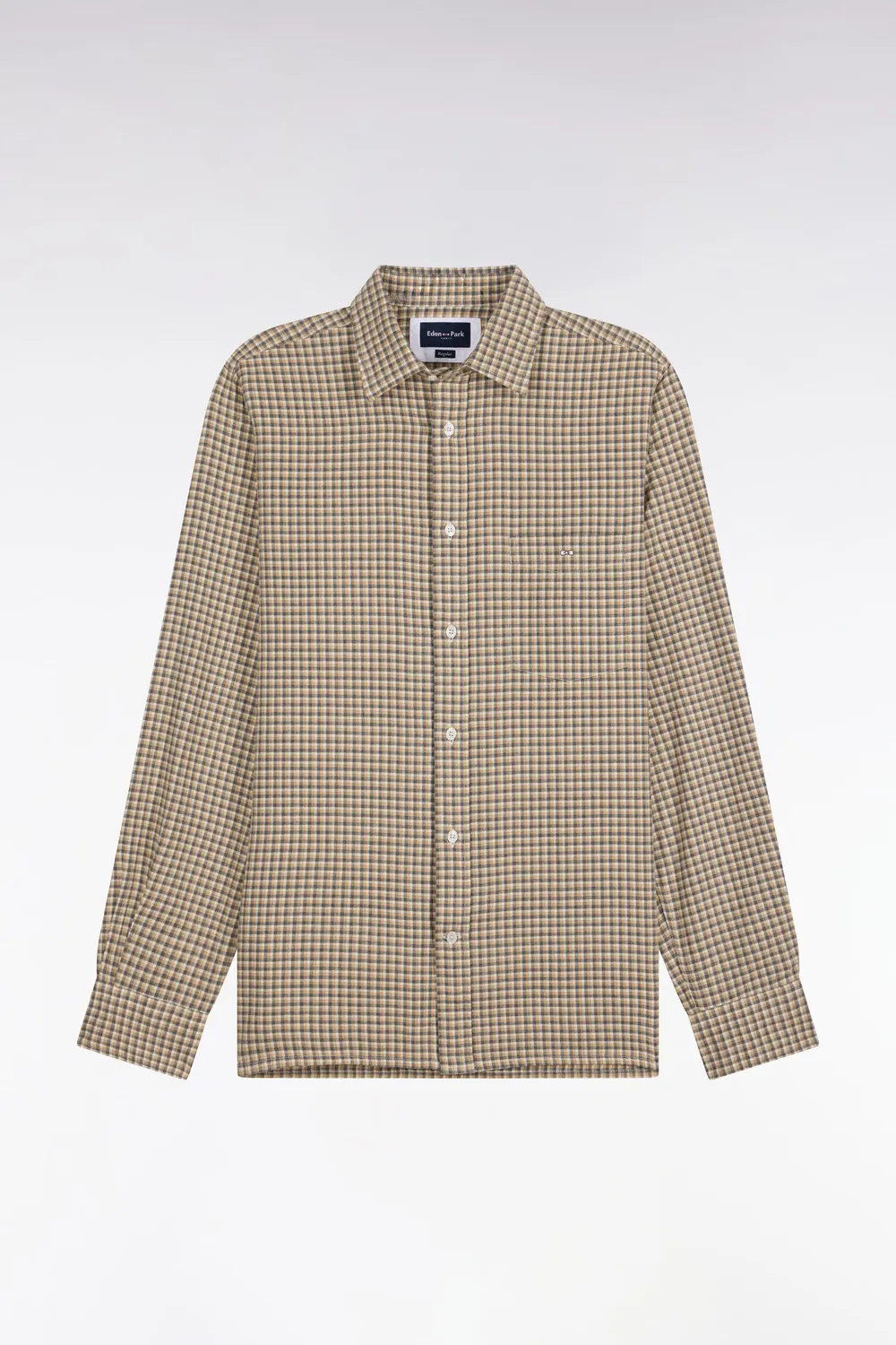 Eden Park Club Classique chemise homme beige à carreaux
