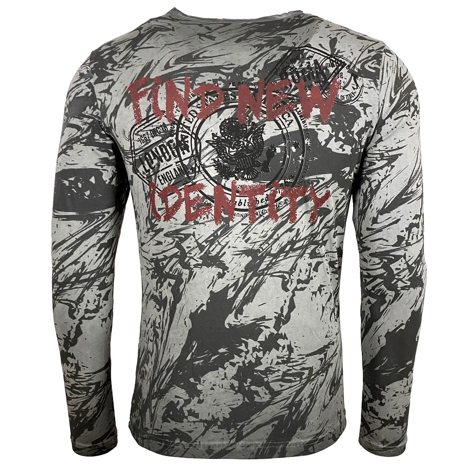 Subliminal Mode BX701 t-shirt homme gris foncé manches longues