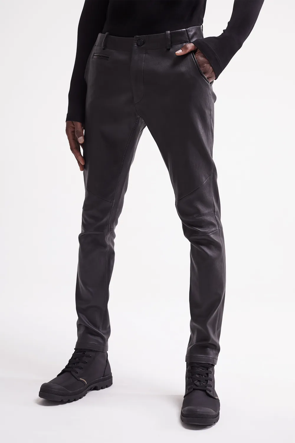 French Deal Sensation pantalon cuir agneau stretch