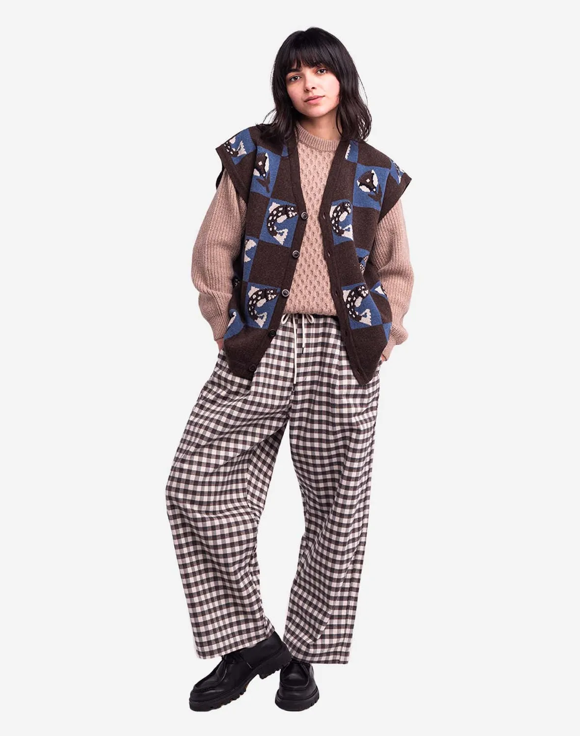 OLOW Solway cardigan sans manches bicolore laine