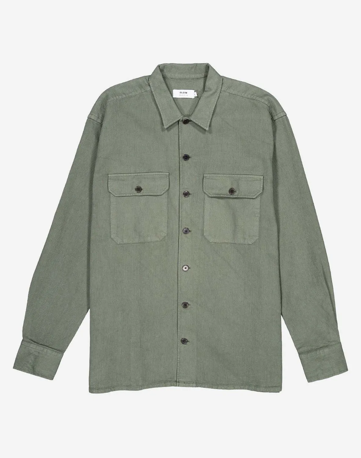 OLOW Décré Taza chemise olive coton texturé