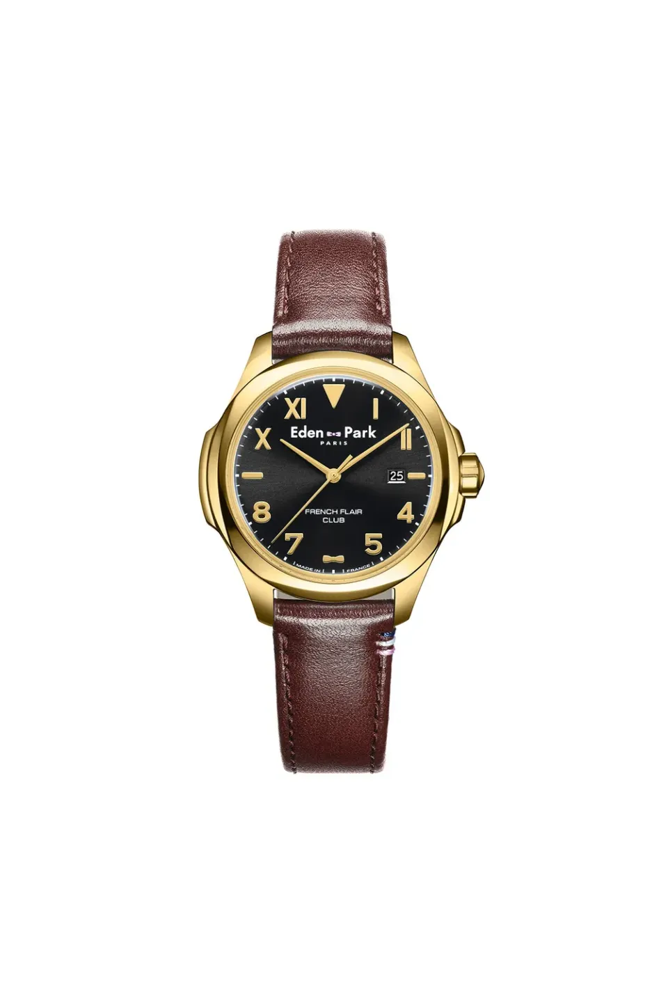 Eden Park HEAHTMOE0075 montre noire or cuir 40mm