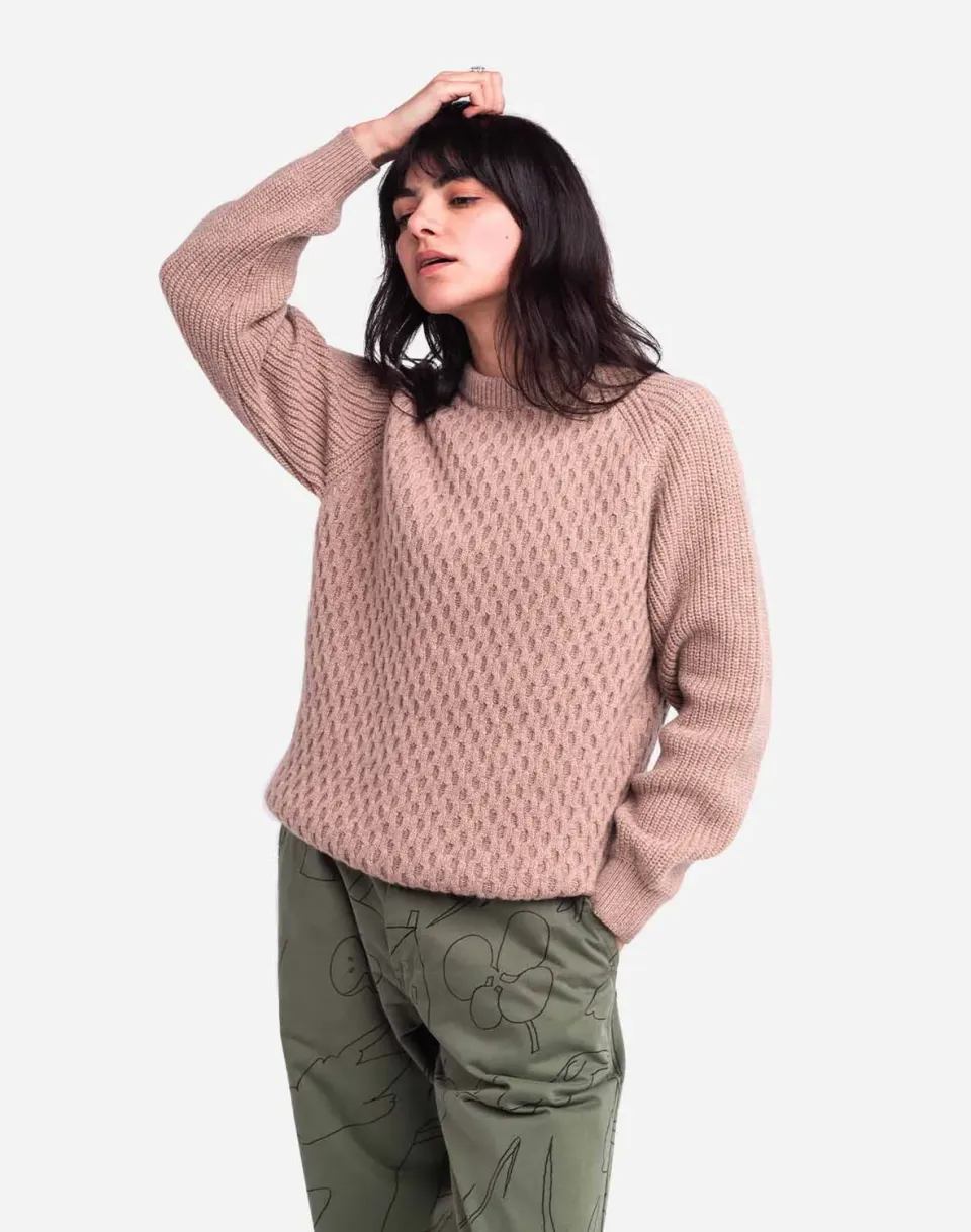OLOW Peak pull homme beige laine mérinos
