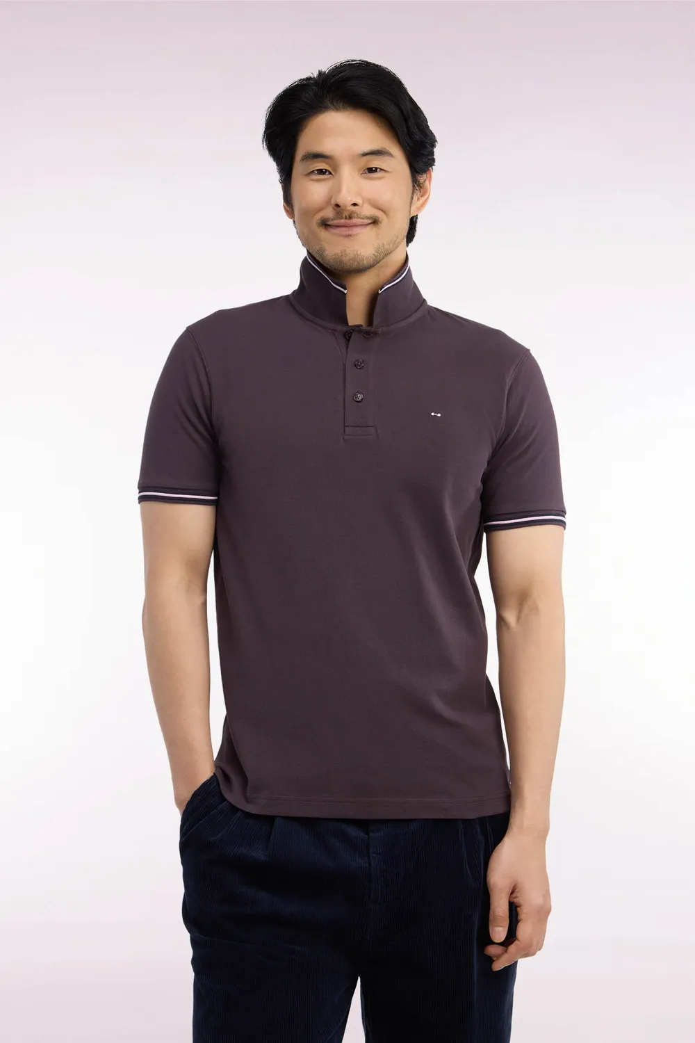 Eden Park Legend Rugby polo marron piqué coton coupe droite