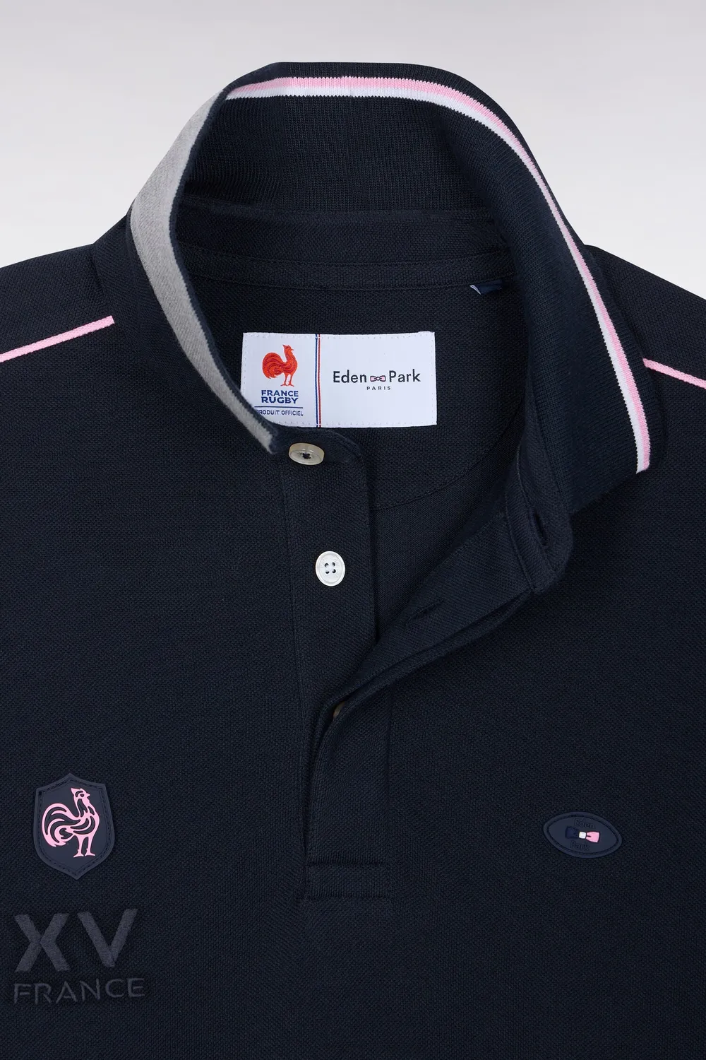 Eden Park XV France polo marine manches longues coton