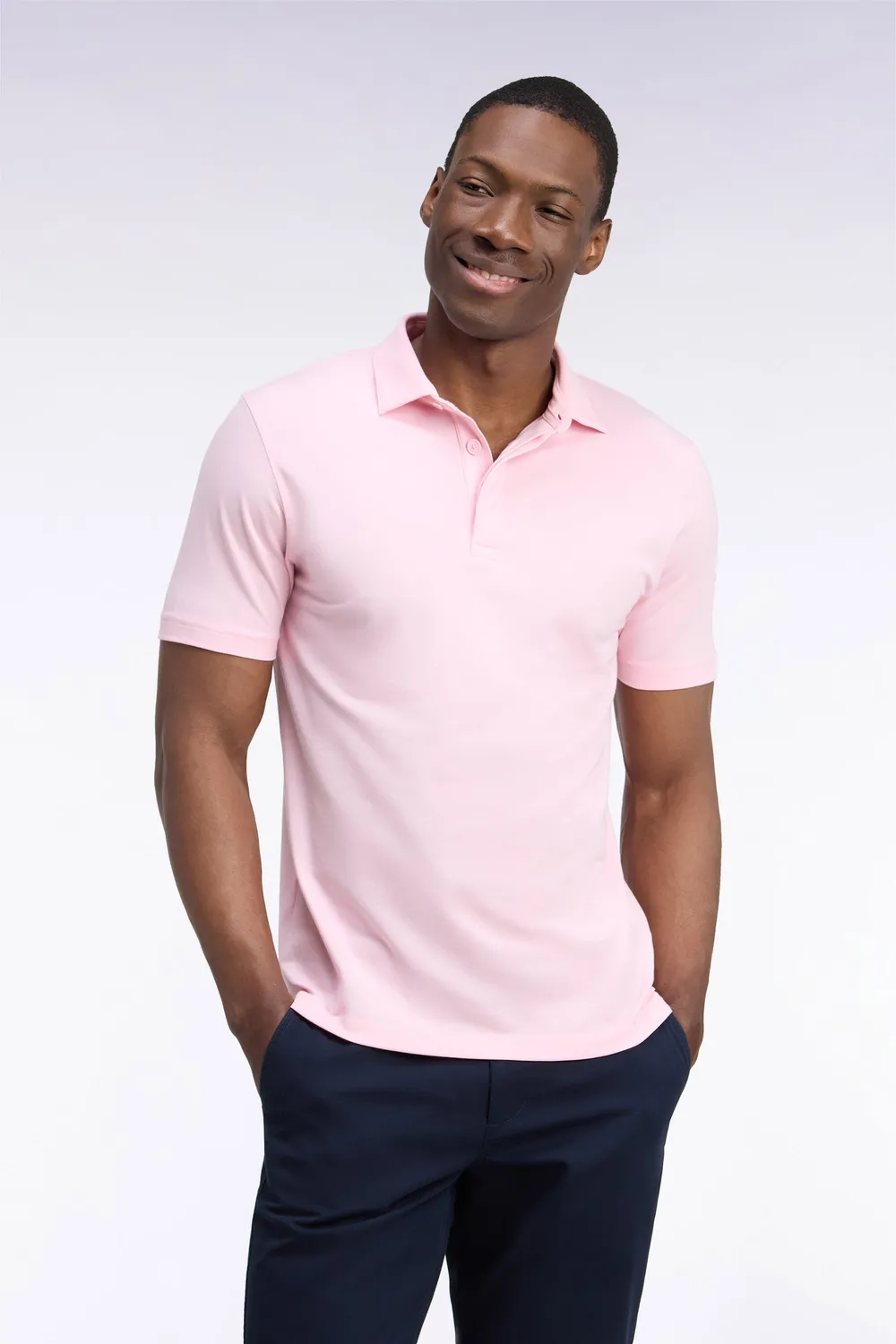 Eden Park polo golf rose homme manches courtes Pima