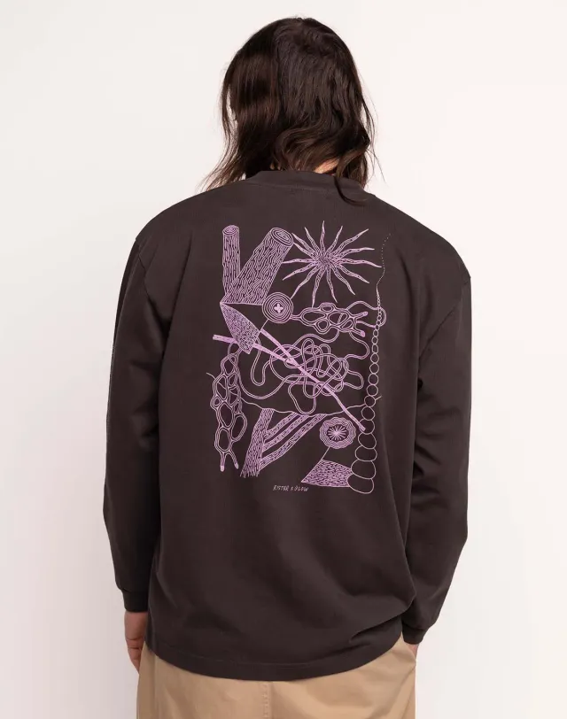 OLOW Interconnexion t-shirt manches longues noir coton