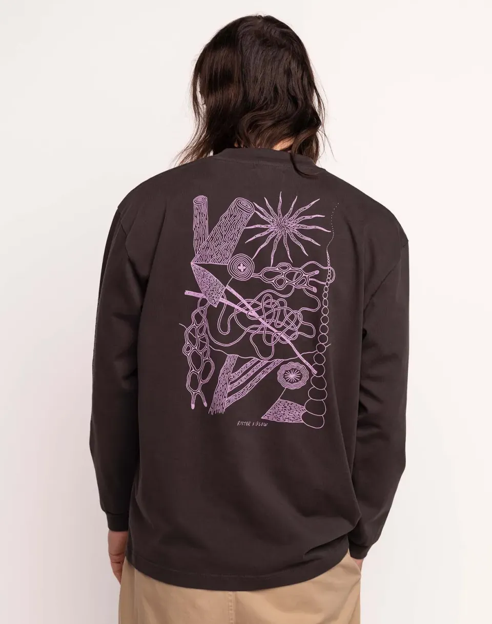 OLOW Interconnexion t-shirt manches longues noir coton