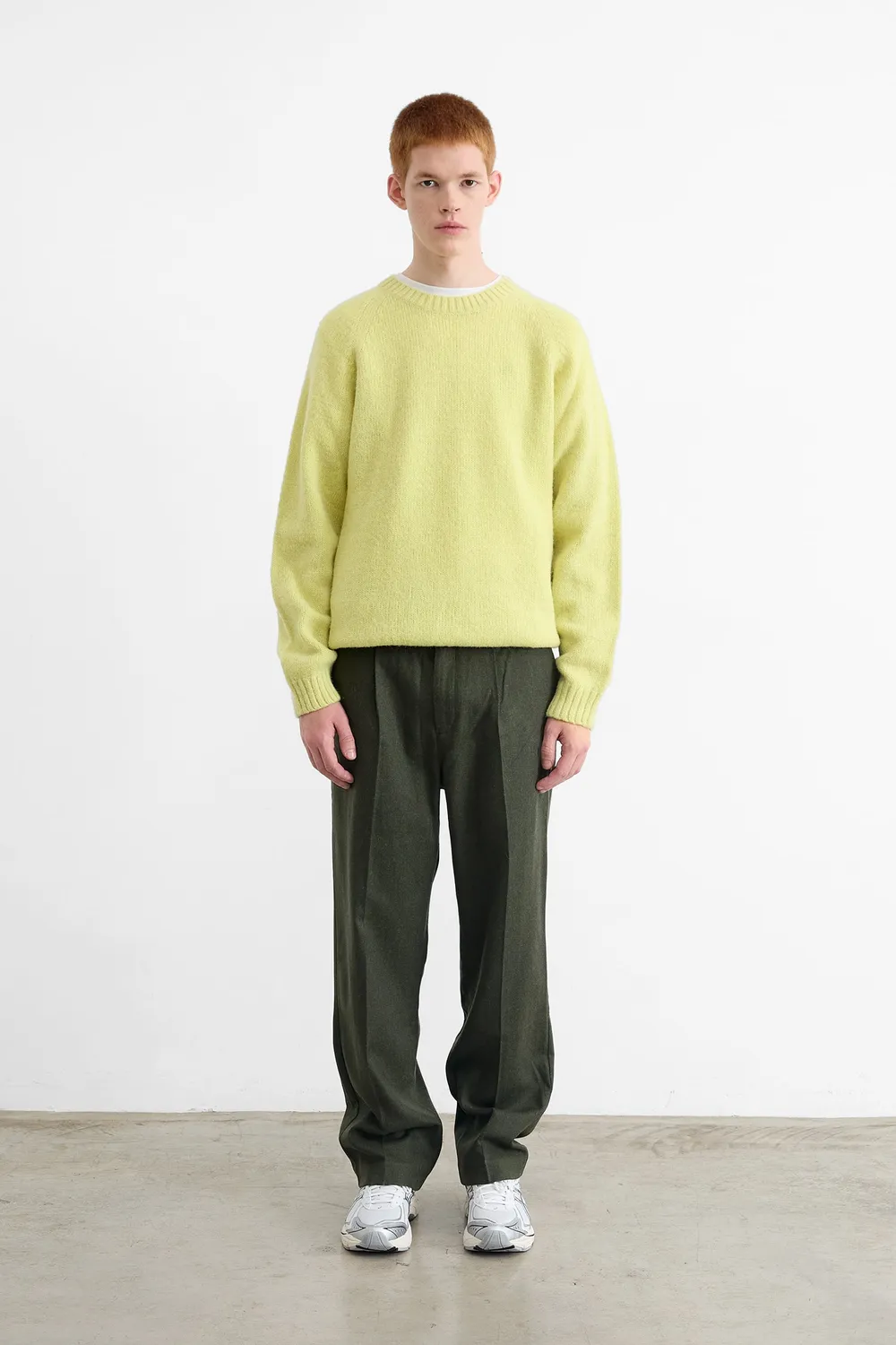 Edmmond Studios Jack Pant pantalon kaki laine coupe regular