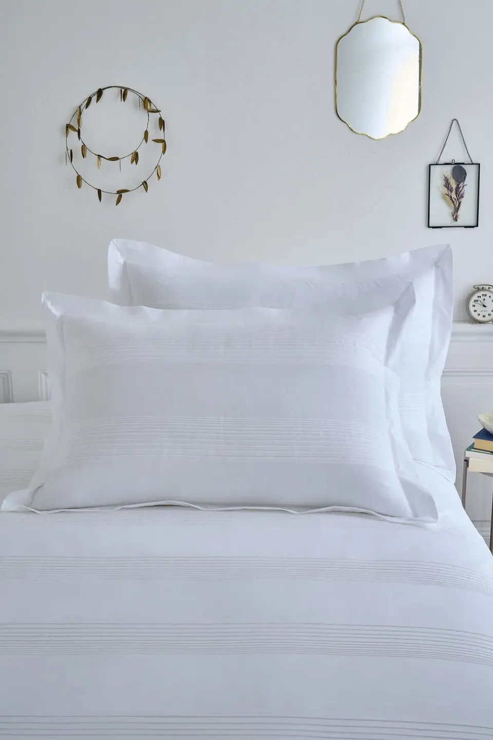 Eden Park taies oreiller 50x75 percale coton blanc lot 2