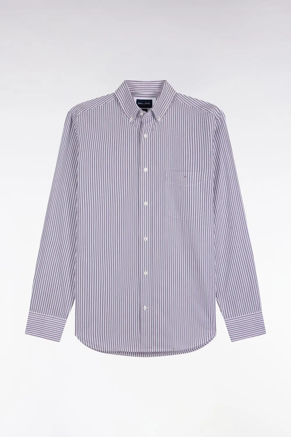 Eden Park chemise rayures marine rose coton homme