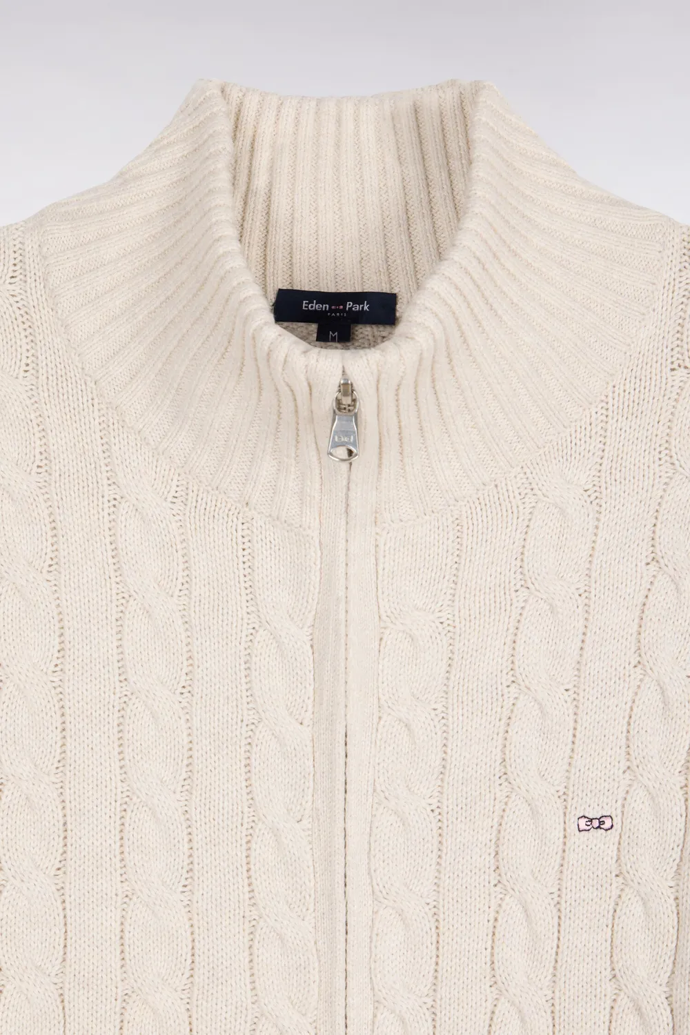Eden Park H26MAICA0008 cardigan écru coton torsades