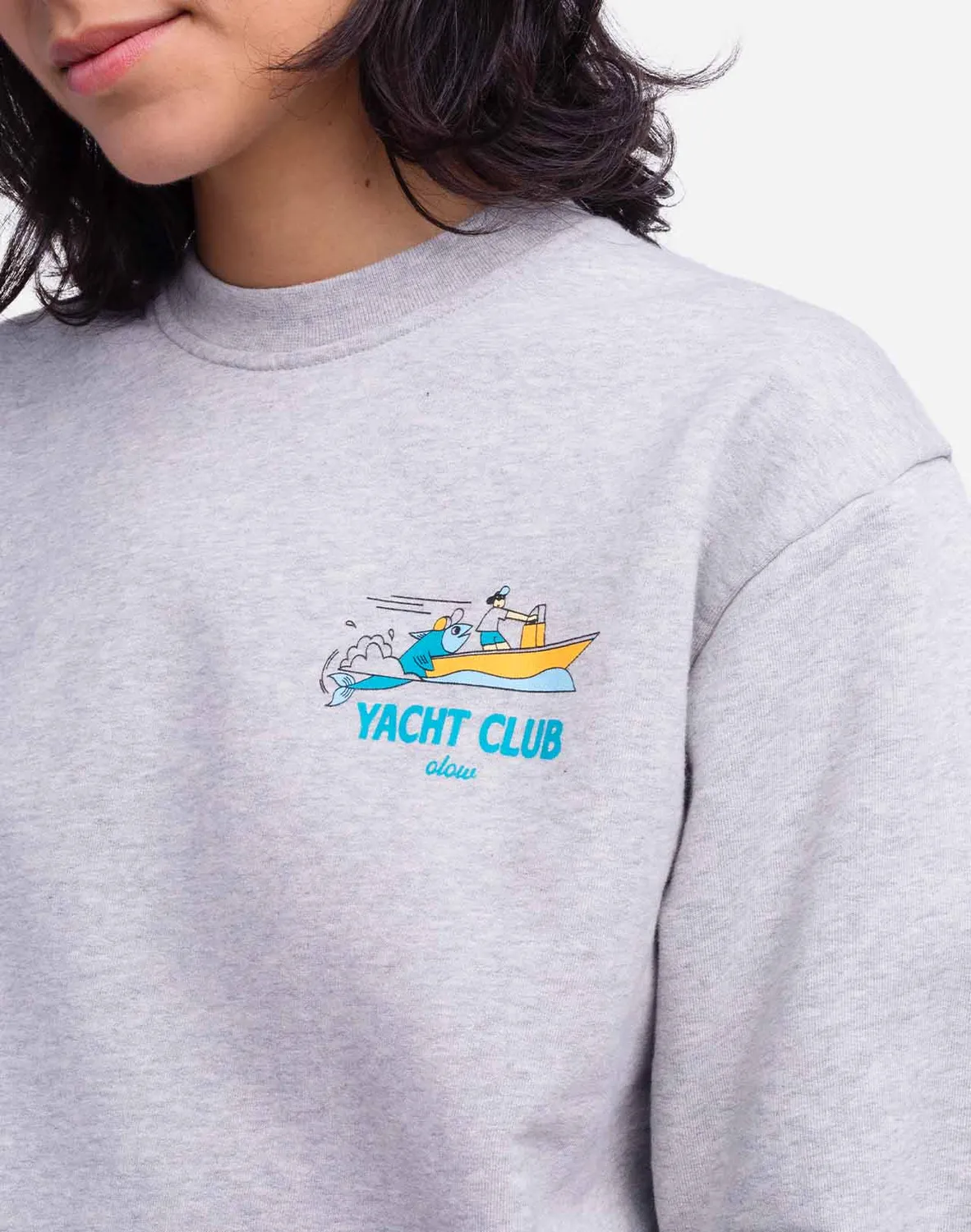 Olow Yacht Club sweat gris chiné molleton coton
