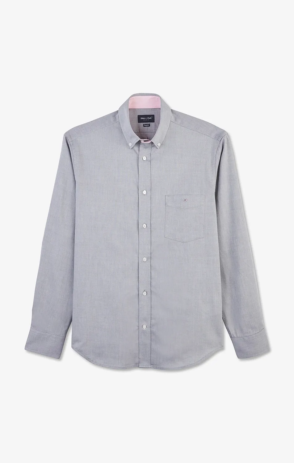 Eden Park chemise coton Oxford gris clair regular