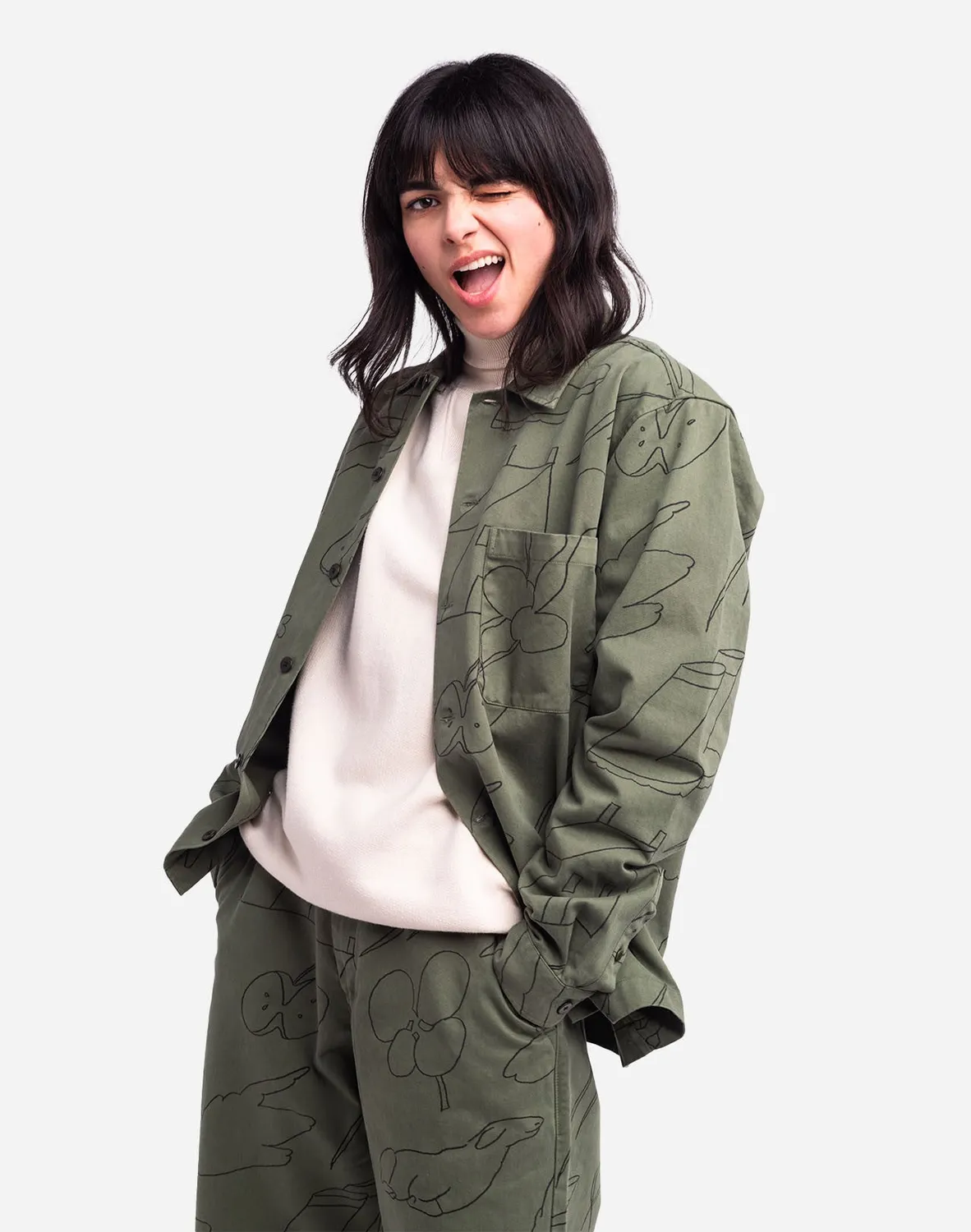 OLOW Décré Gower chemise kaki poches