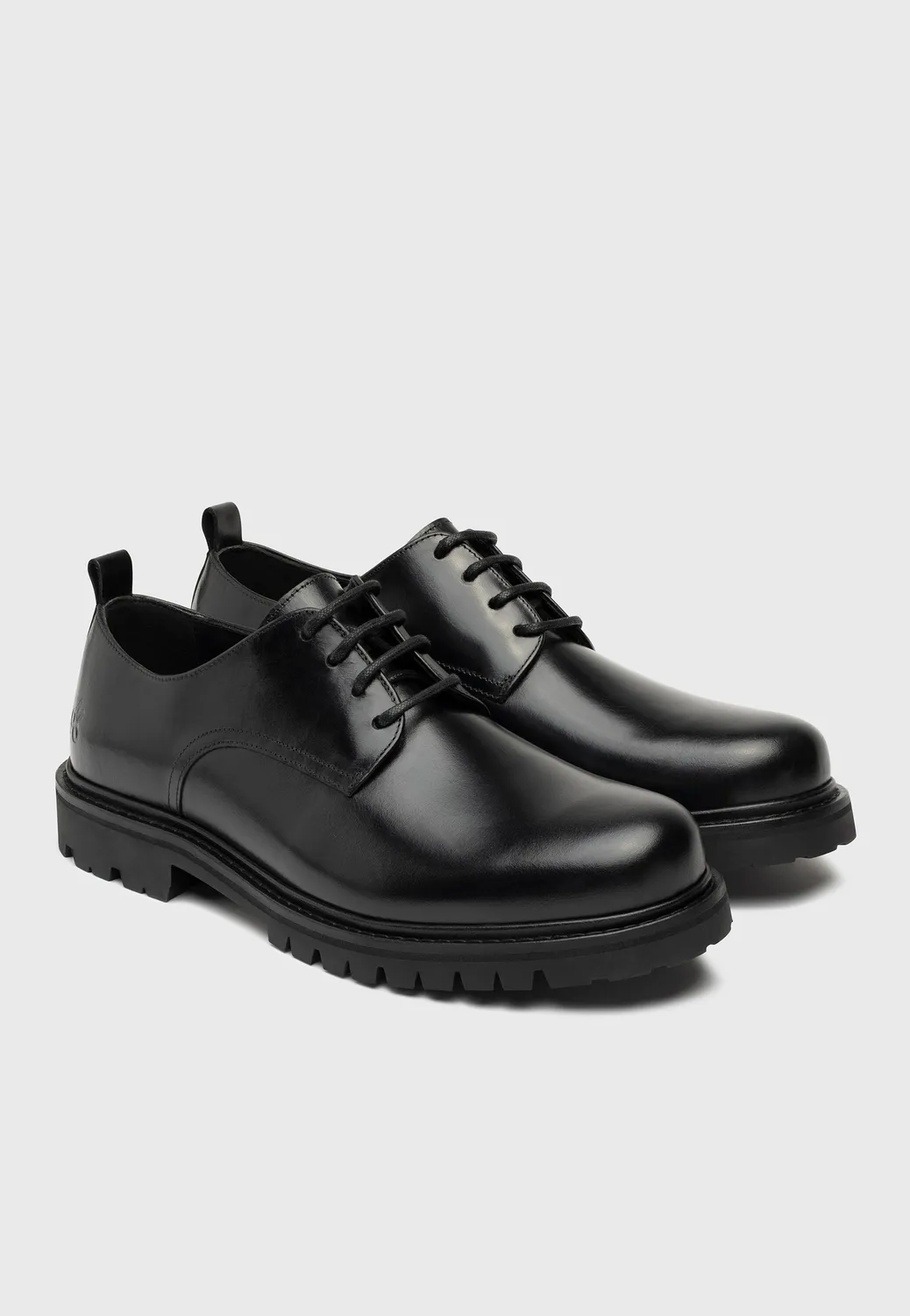 Loom Les derbies chaussures cuir noir semelle Vibram