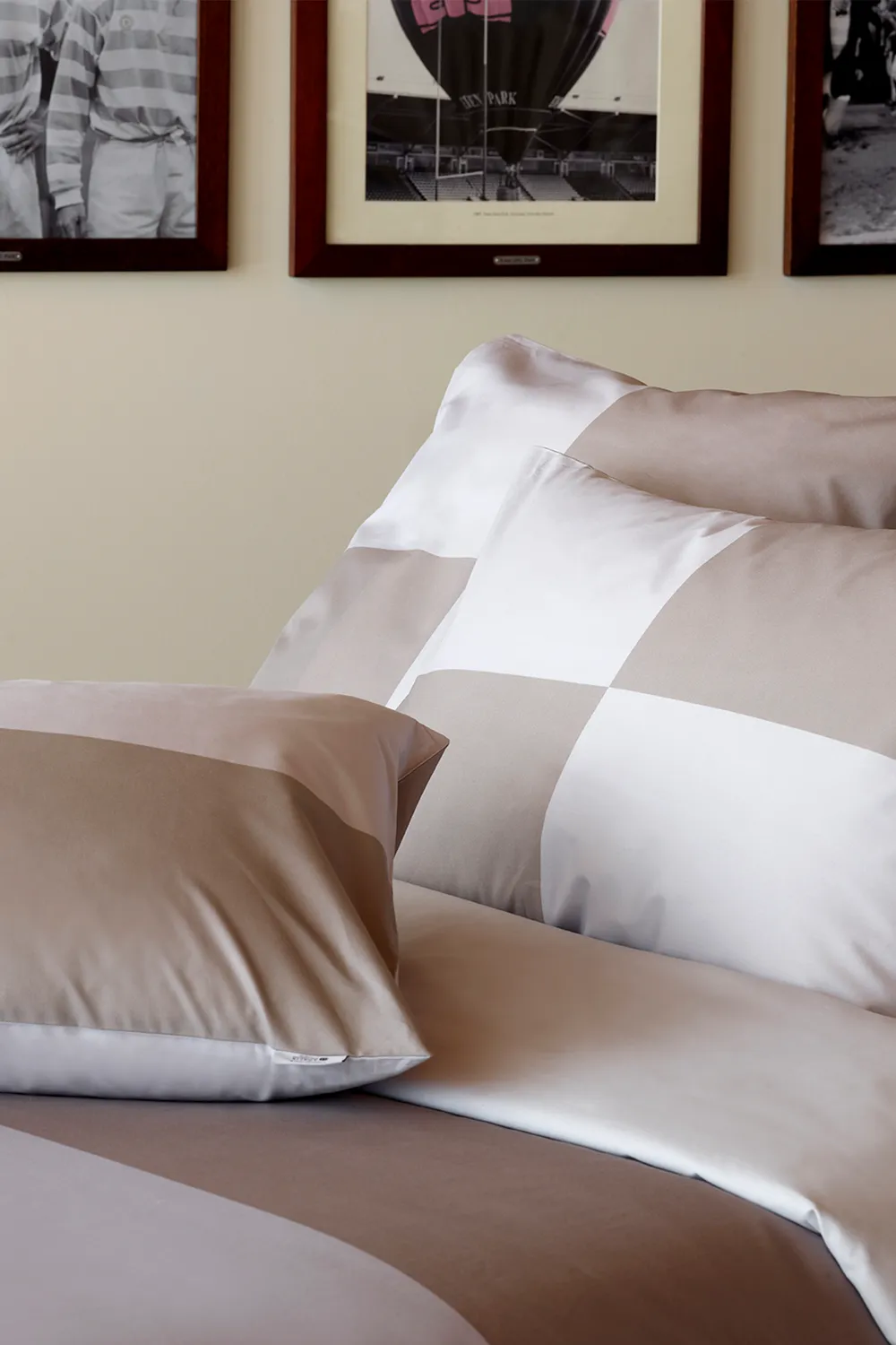 Eden Park 2 taies oreiller carrés percale grises 65x65 cm
