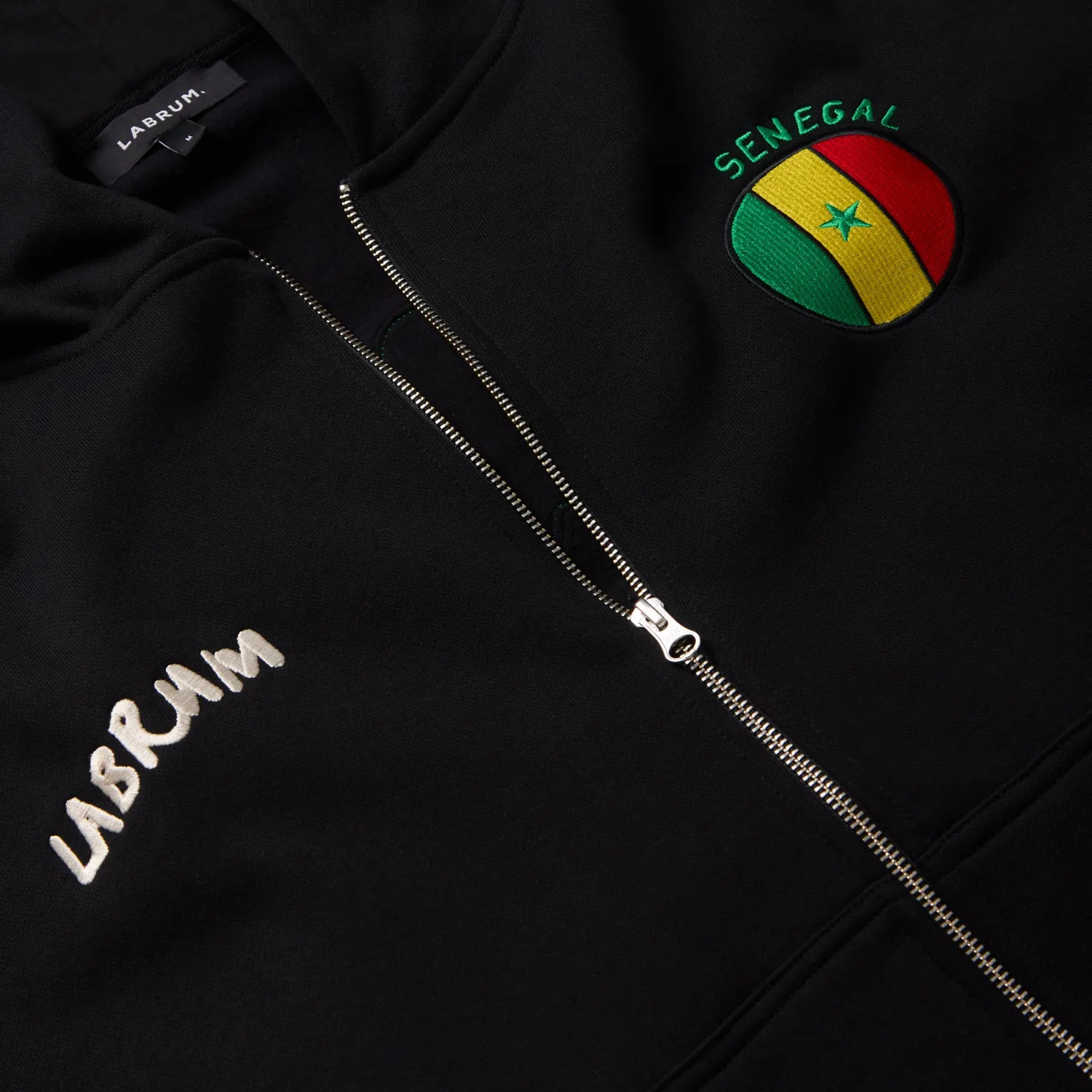Labrum Senegal sweat à capuche zippé noir coton