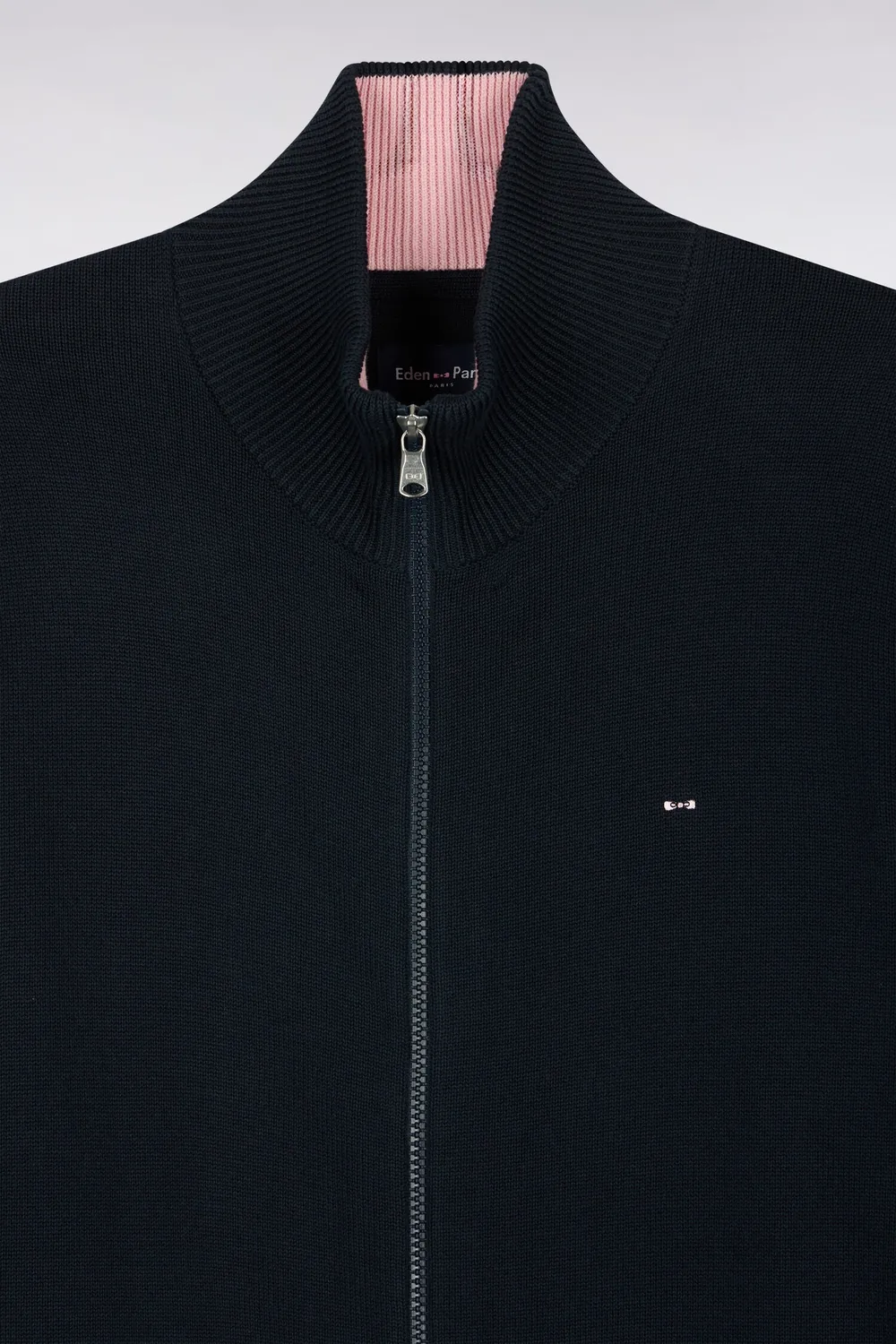 Eden Park Tricolore cardigan coton zippé marine