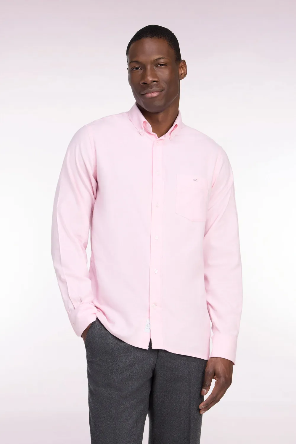Eden Park Club Classique chemise coton rose coupe droite
