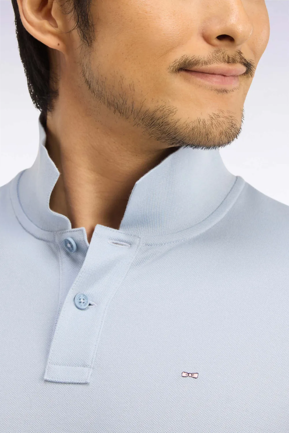 Eden Park Polo coton Pima ciel coupe droite