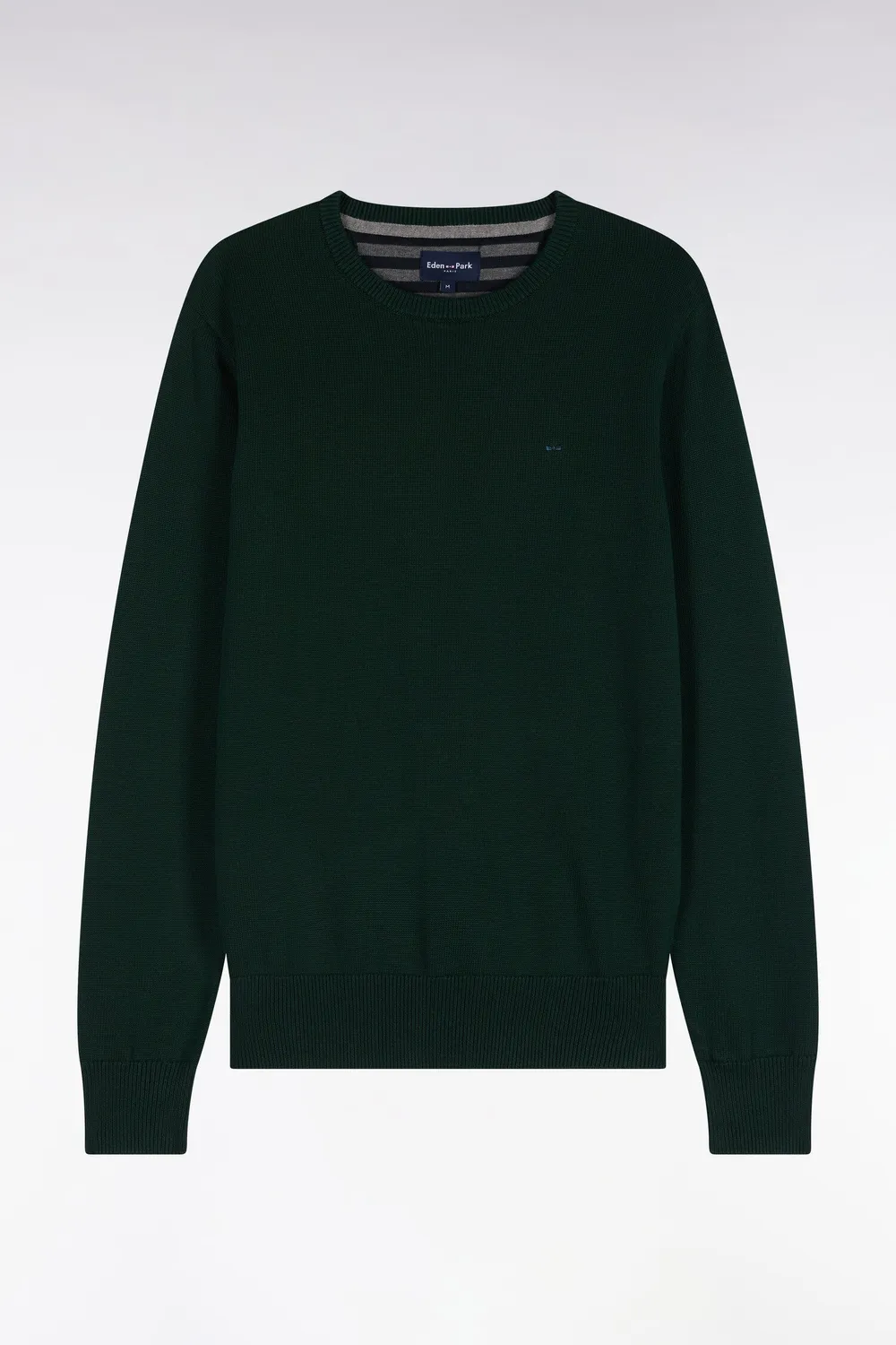 Eden Park pull col rond vert forêt coton homme