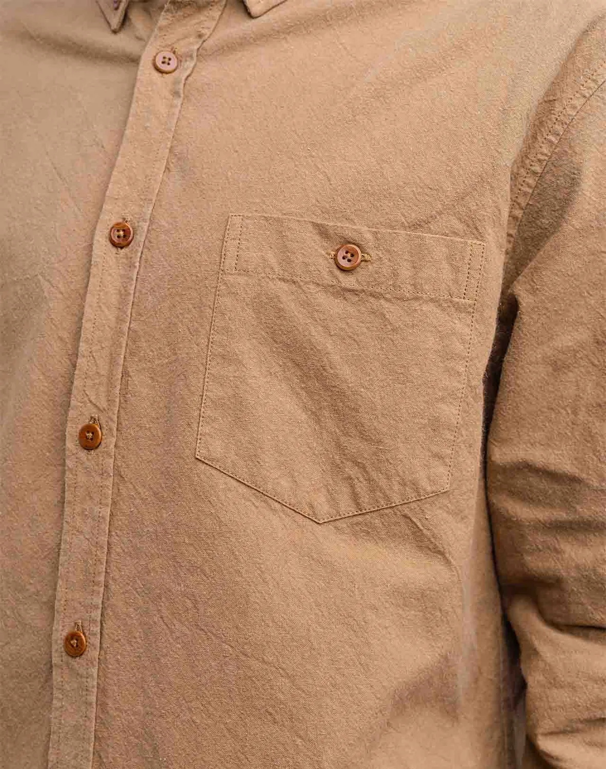 OLOW Classico Afel chemise taupe coton chanvre