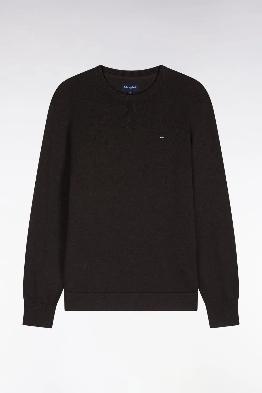 Eden Park pull col rond marron coton viscose homme