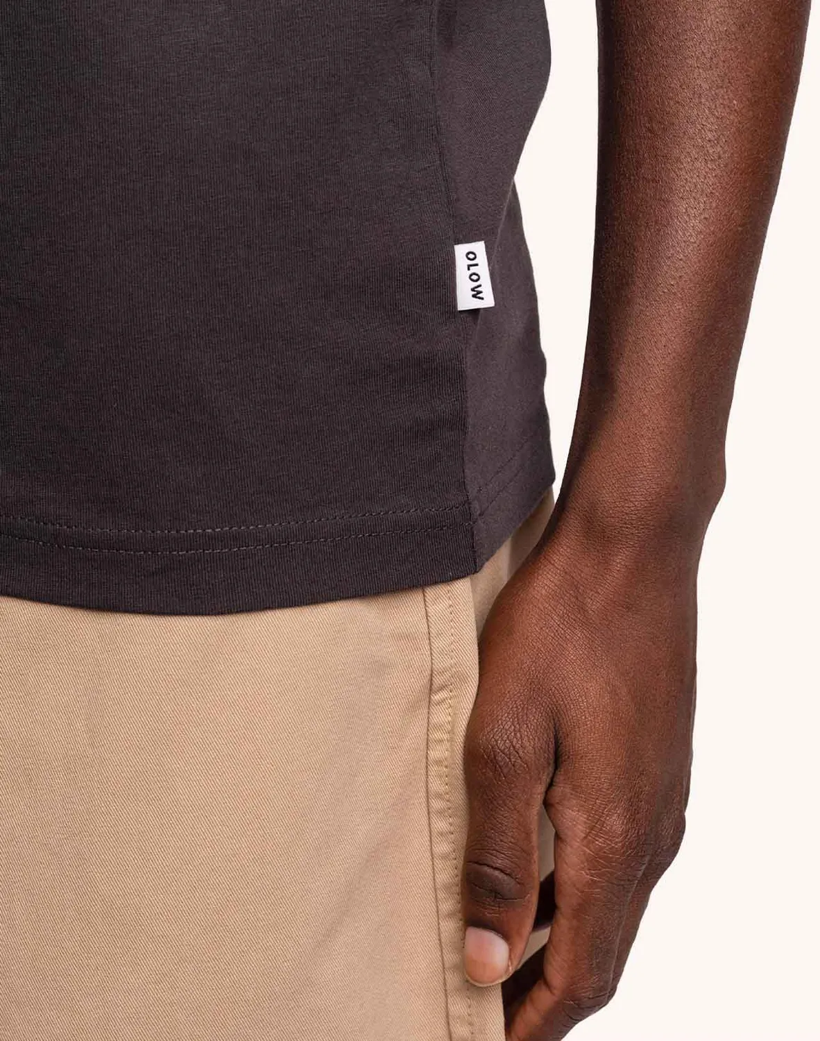 OLOW Basico t-shirt noir carbone coton bio