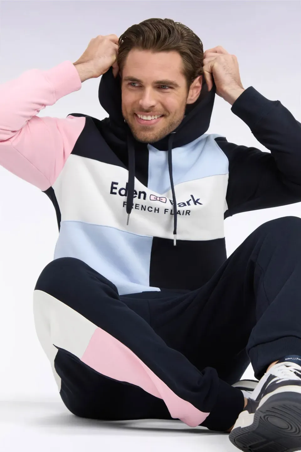 Eden Park Show Bizz sweat capuche marine brodé coton