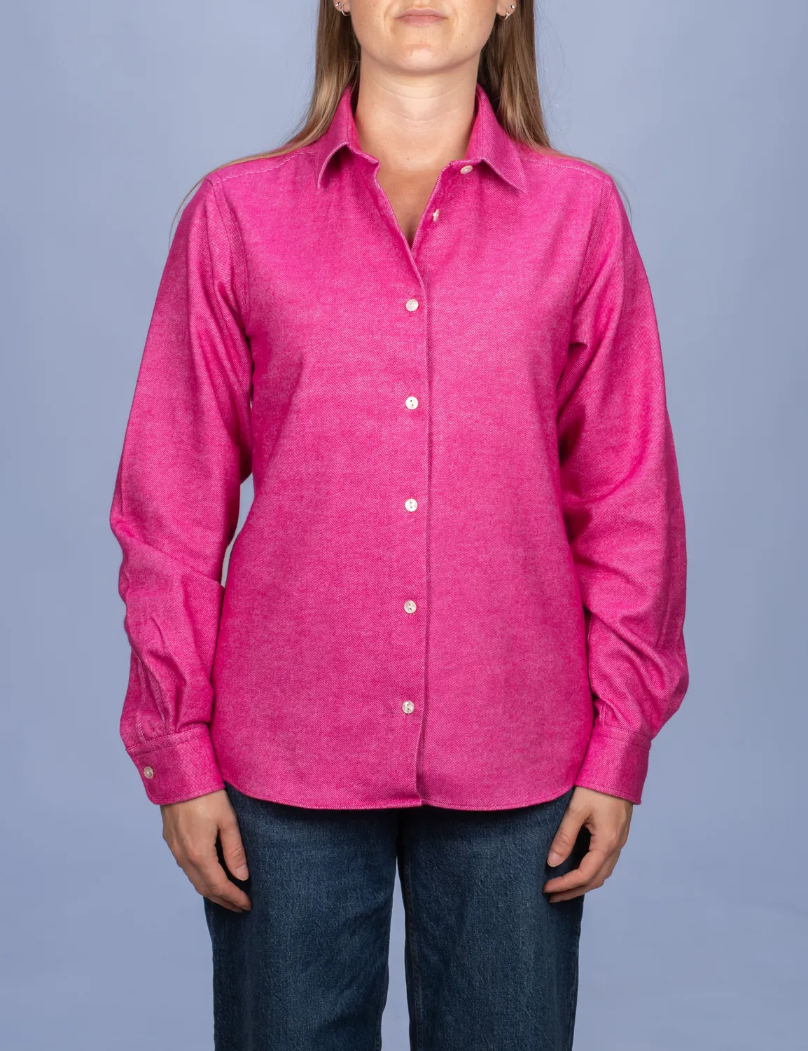 La Chemise Française Flanelle Chaude chemisier coton fuchsia