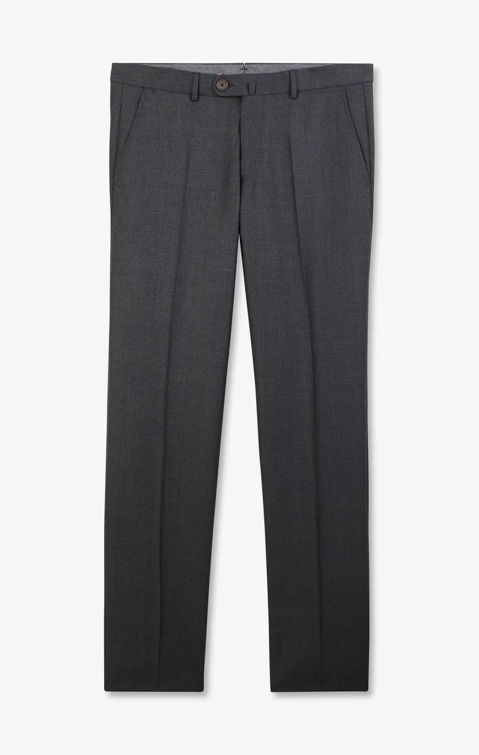 Eden Park pantalon regular gris laine à plis cassés